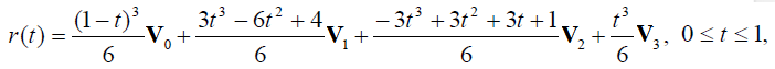 Уравнение кубической B-сплайновой кривой