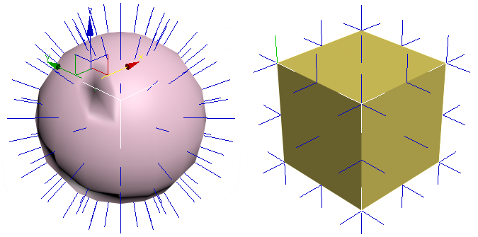 Сфера и куб с нормалями