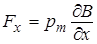 Формула расчета силы, действующей на виток с током в неоднородном магнитном поле