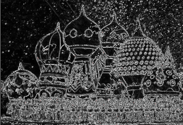 Черно-белый рисунок матрицы градиентов изображения